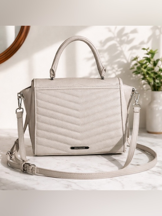 Steve Madden Handbags - Steve Madden Chevron Quilted Satchel – Ice Gray